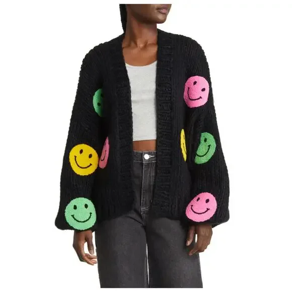 Dressed in La La Visionary Hand Knit Smile Cardigan Size L/XL - Picture 15 of 15
